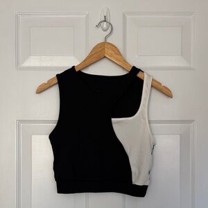 Stylish Black and White Women's Crop Top